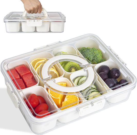 Divided Snack Box With Lid Clear Food Storage Container