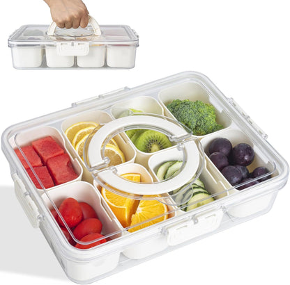 Divided Snack Box With Lid Clear Food Storage Container