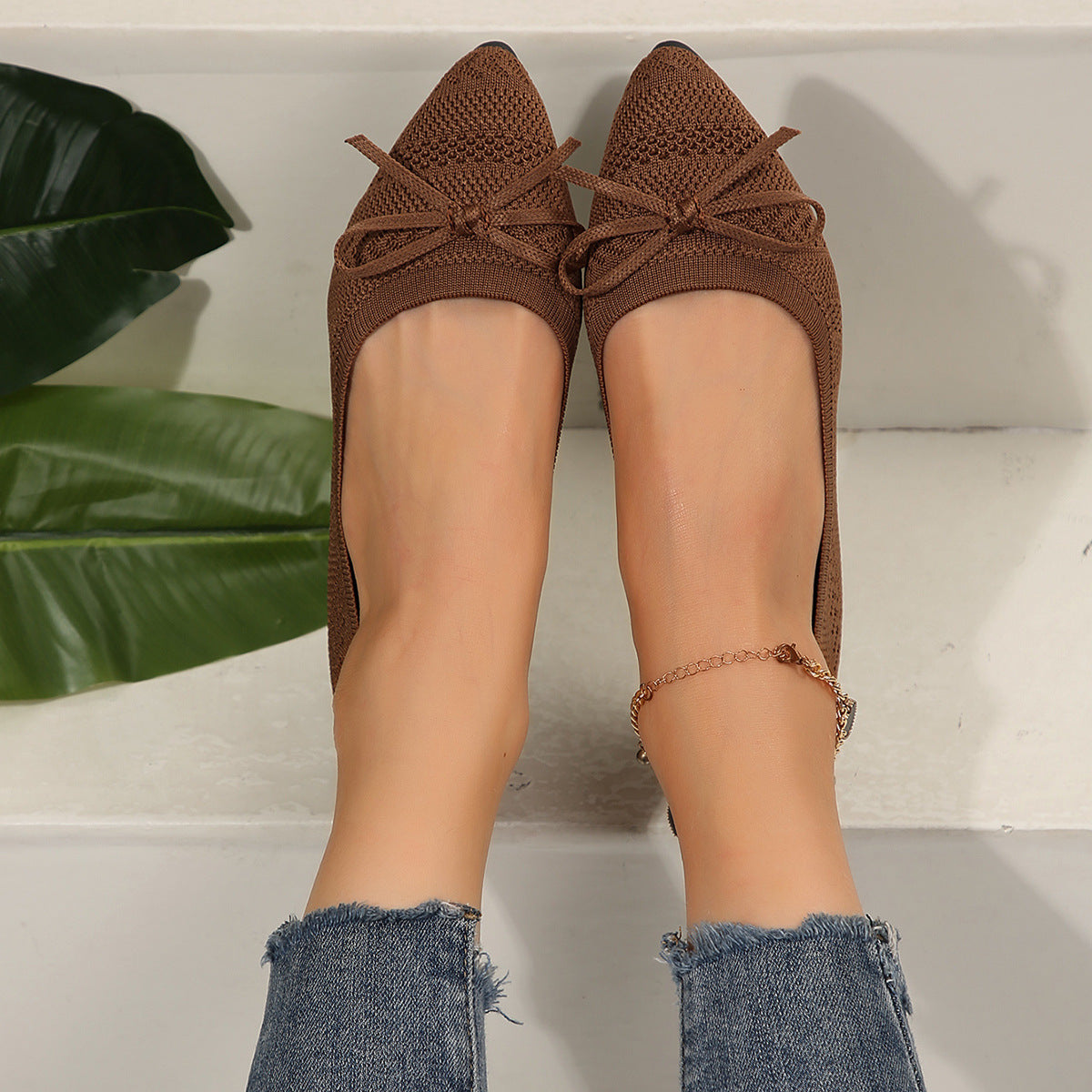 Women's Bow Knitted Loafers