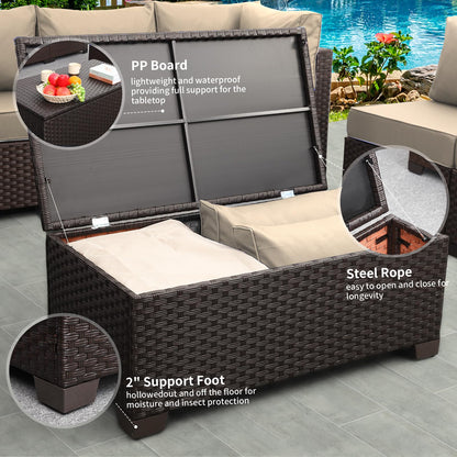 5Pc Coffee Outdoors Patio Set