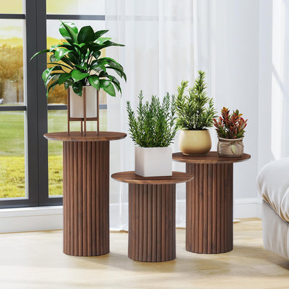 3Pc Round Nesting Table Set