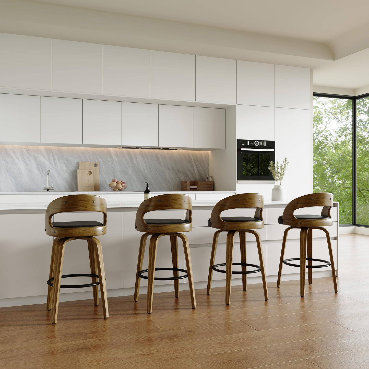 Set of 2 Swivel Bar Stools