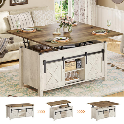 4-In-1 Lift-Top Coffee Table with Storage