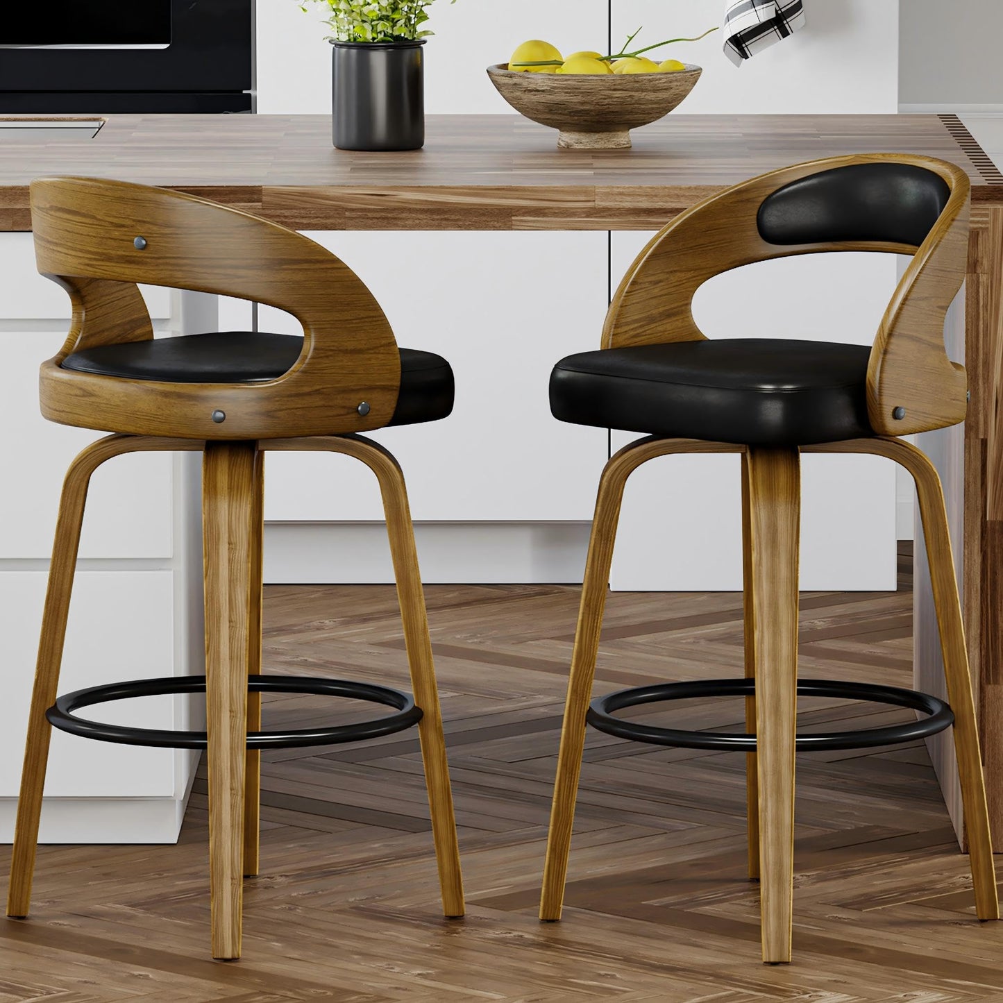 Set of 2 Swivel Bar Stools