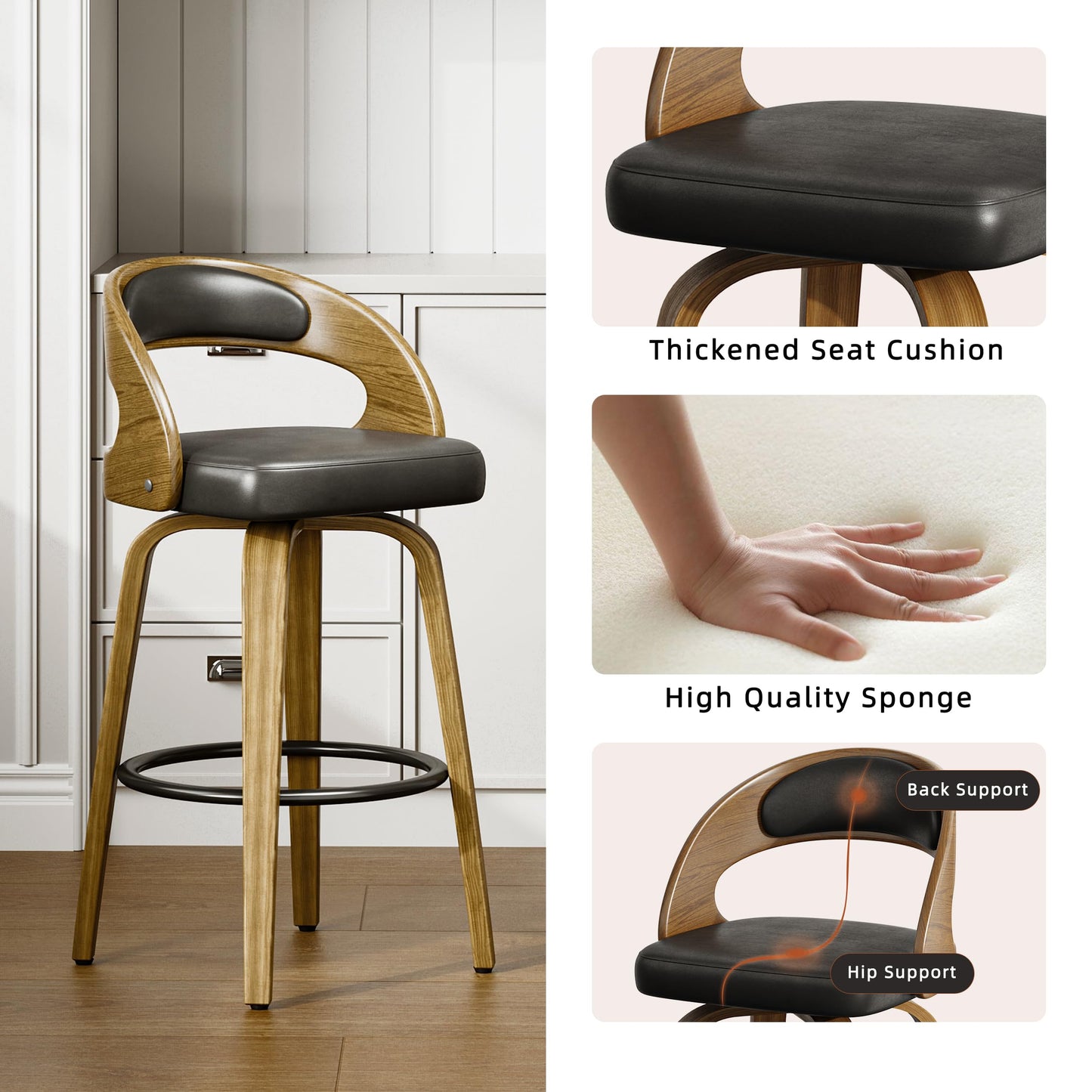 Set of 2 Swivel Bar Stools