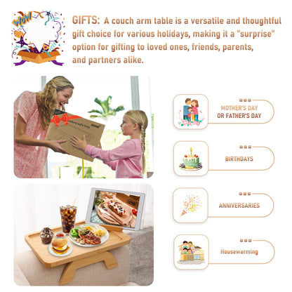 Bamboo Couch Arm Tray