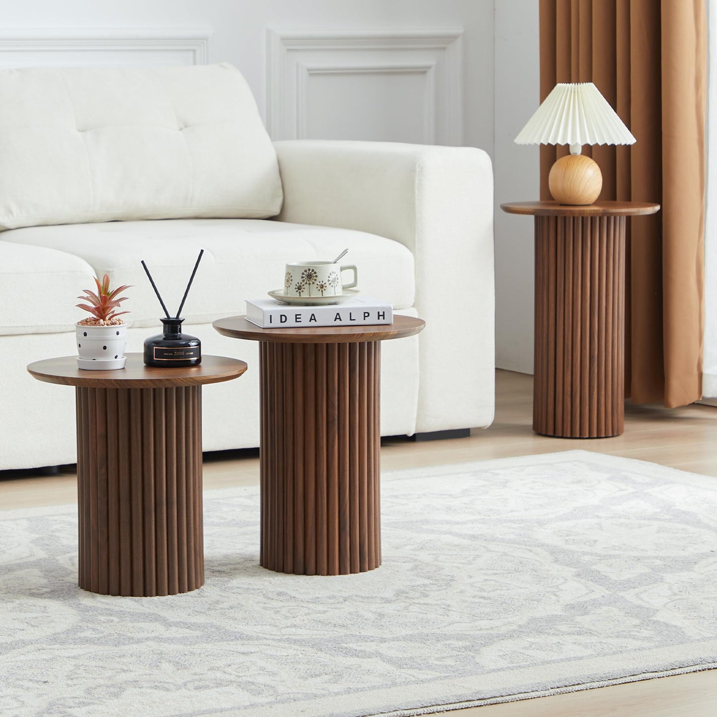 3Pc Round Nesting Table Set