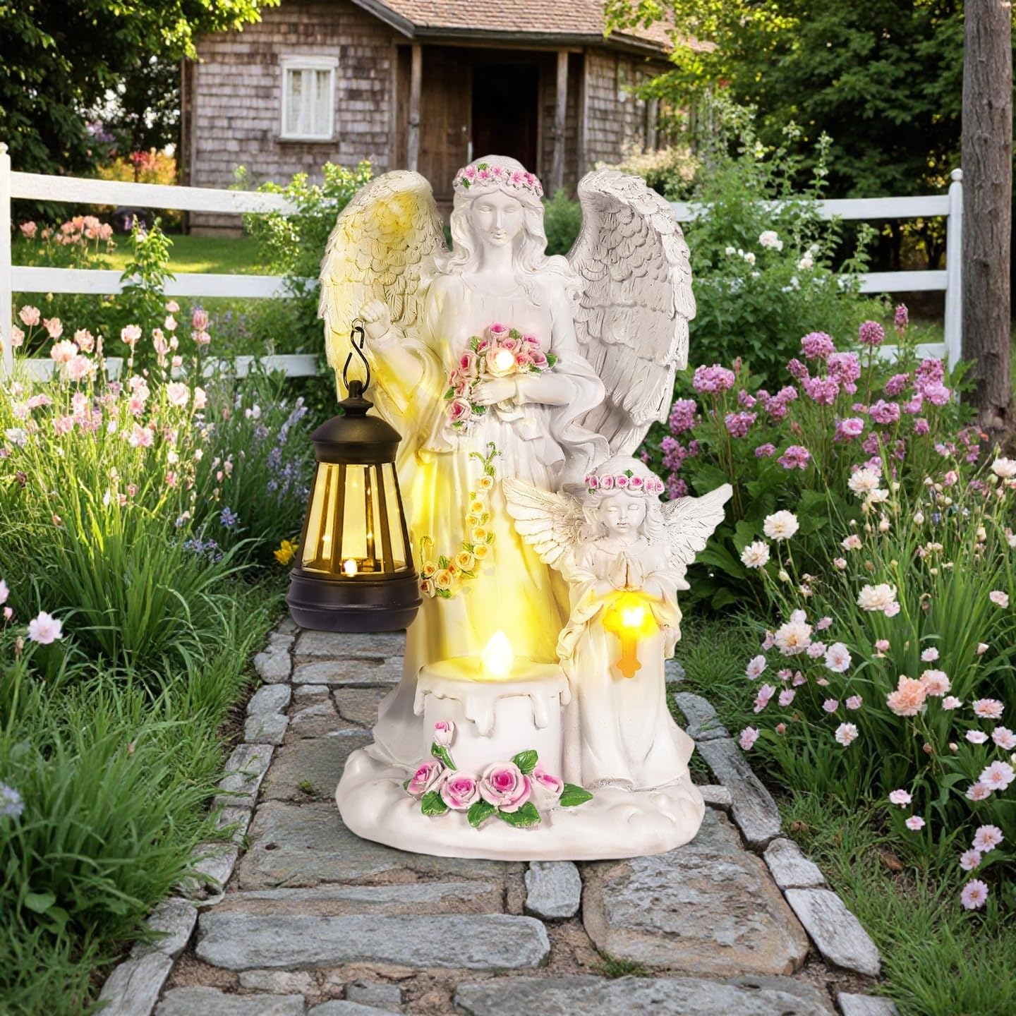 Outdoor Solar Lights Angel Statue
