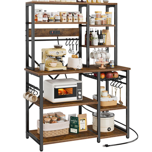 Large 6-Tier Bakers Rack with Power Outlets