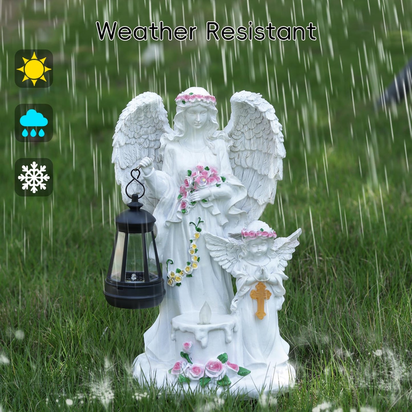 Outdoor Solar Lights Angel Statue