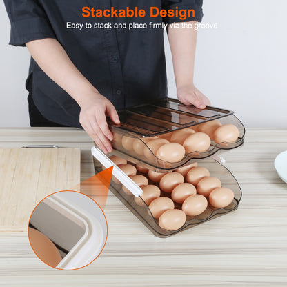Automatic Rolling Egg Box Organizer Tray