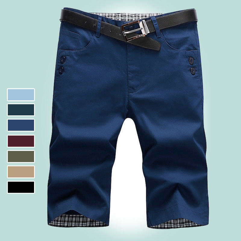 Summer cotton men's pants youth five-point pants straight pants men's casual pants outdoor beach shorts 1819
