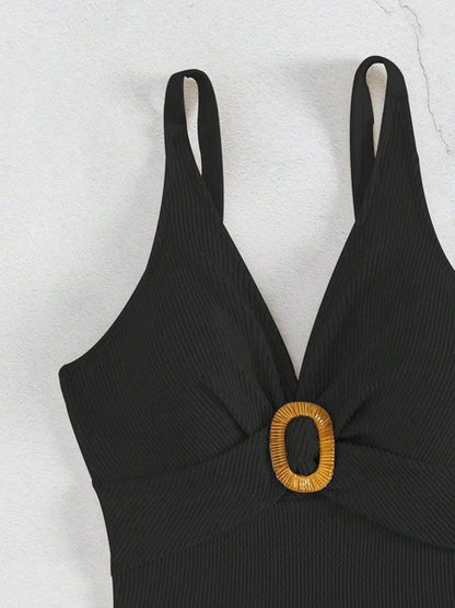Sexy All-In-One Women's Swimsuit With V-Neck