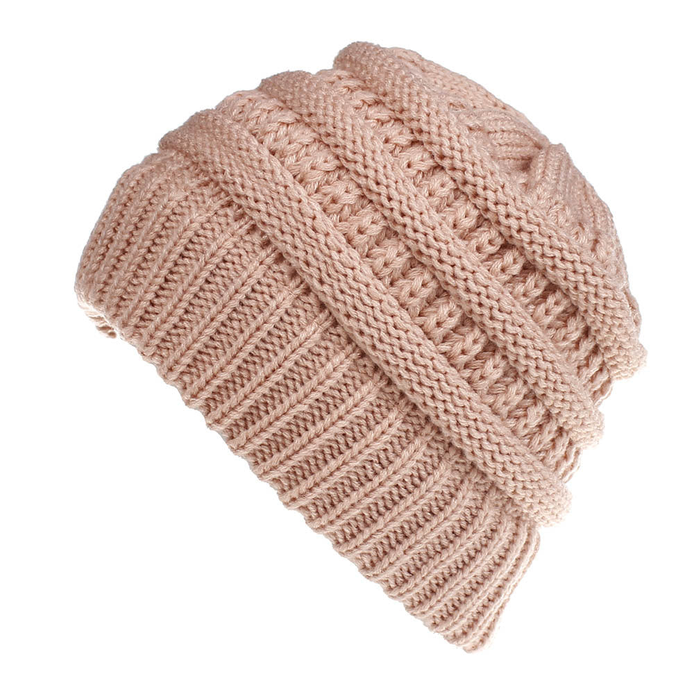 INS European and American women's hats, pure color woolen knit hats, non-labeled, multi-function wearing casual hats, men