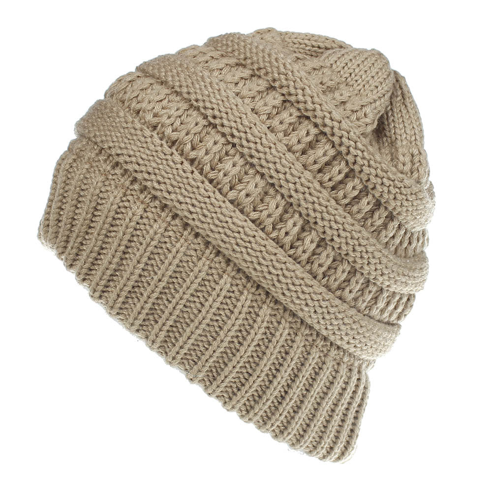 INS European and American women's hats, pure color woolen knit hats, non-labeled, multi-function wearing casual hats, men