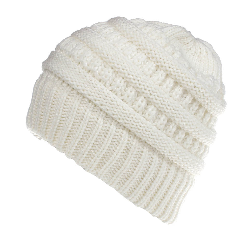 INS European and American women's hats, pure color woolen knit hats, non-labeled, multi-function wearing casual hats, men