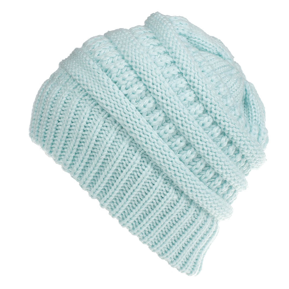 INS European and American women's hats, pure color woolen knit hats, non-labeled, multi-function wearing casual hats, men