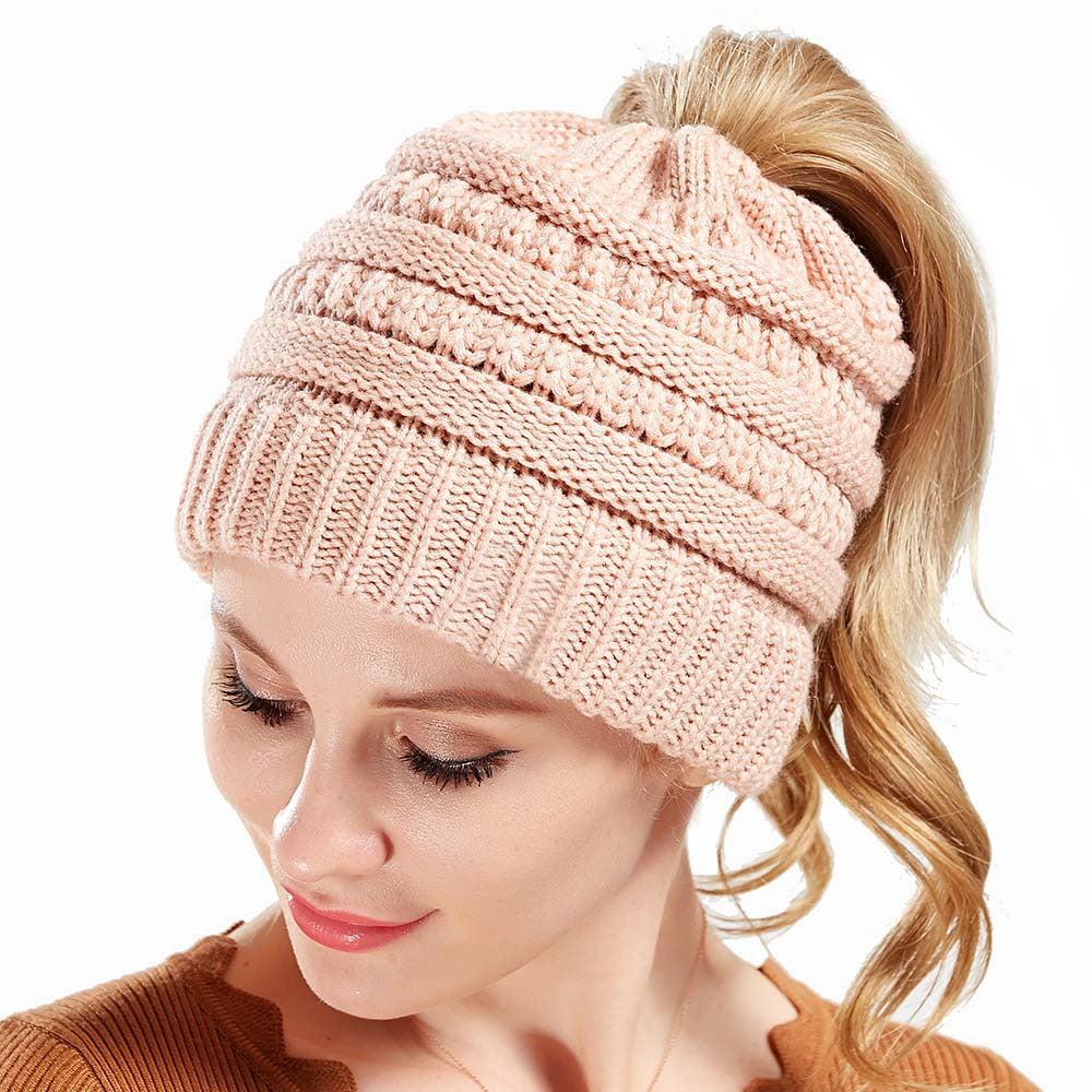INS European and American women's hats, pure color woolen knit hats, non-labeled, multi-function wearing casual hats, men
