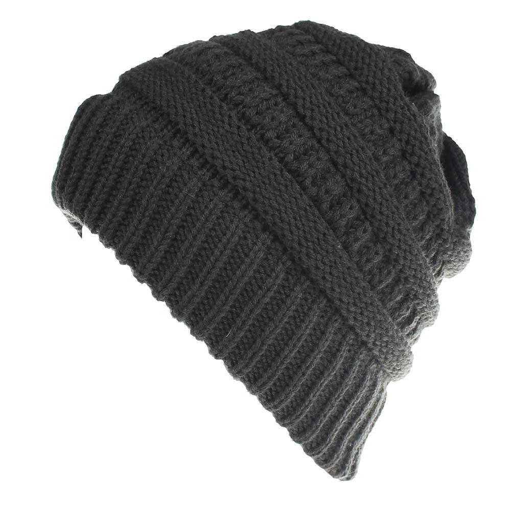 INS European and American women's hats, pure color woolen knit hats, non-labeled, multi-function wearing casual hats, men