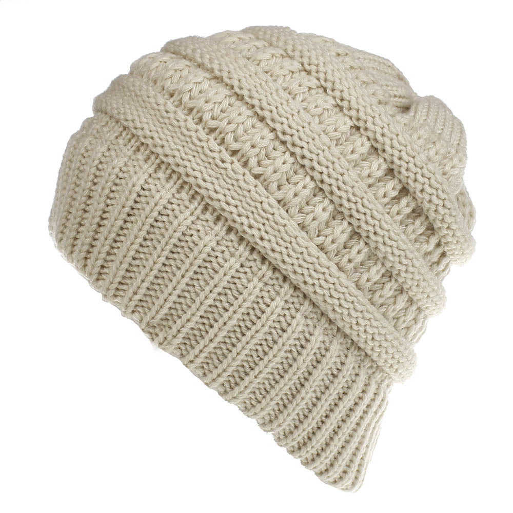 INS European and American women's hats, pure color woolen knit hats, non-labeled, multi-function wearing casual hats, men