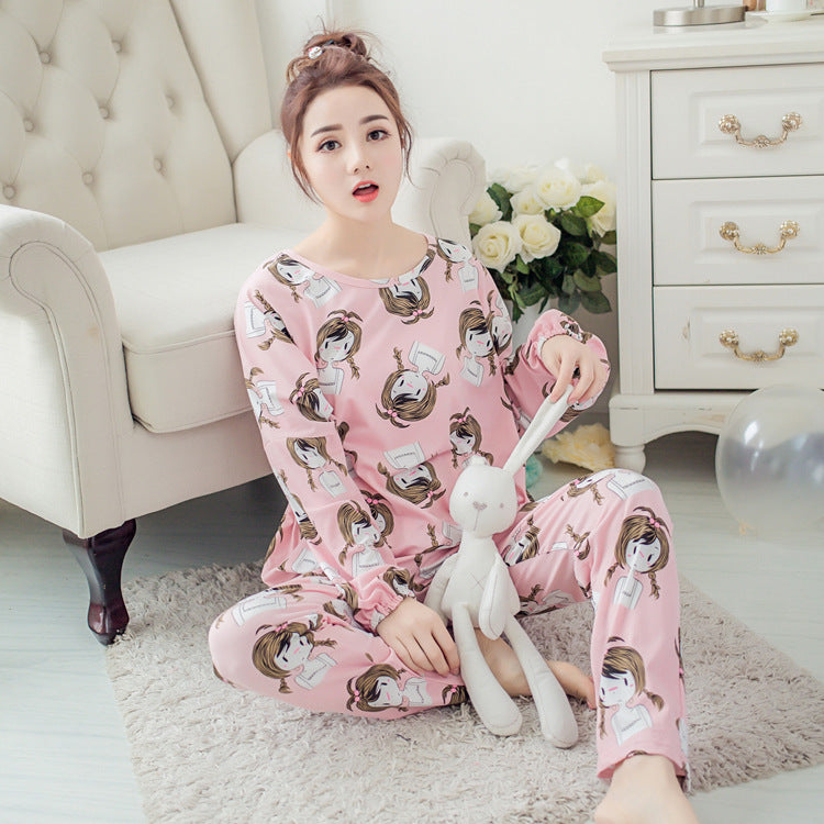 New spring, autumn and winter girls pajamas cartoon cute casual trousers long-sleeved home clothes suits one piece factory wholesale