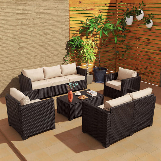 5Pc Coffee Outdoors Patio Set