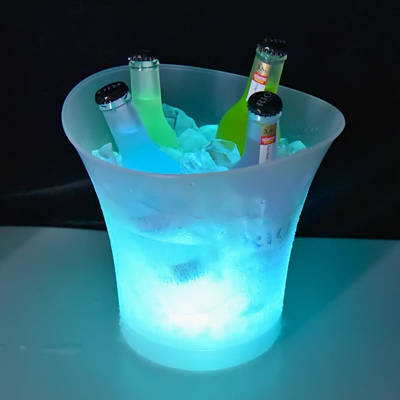 Special luminous ice bucket for bar KTV, waterproof frosted plastic bucket, colorful drop resistant LED ice bucket