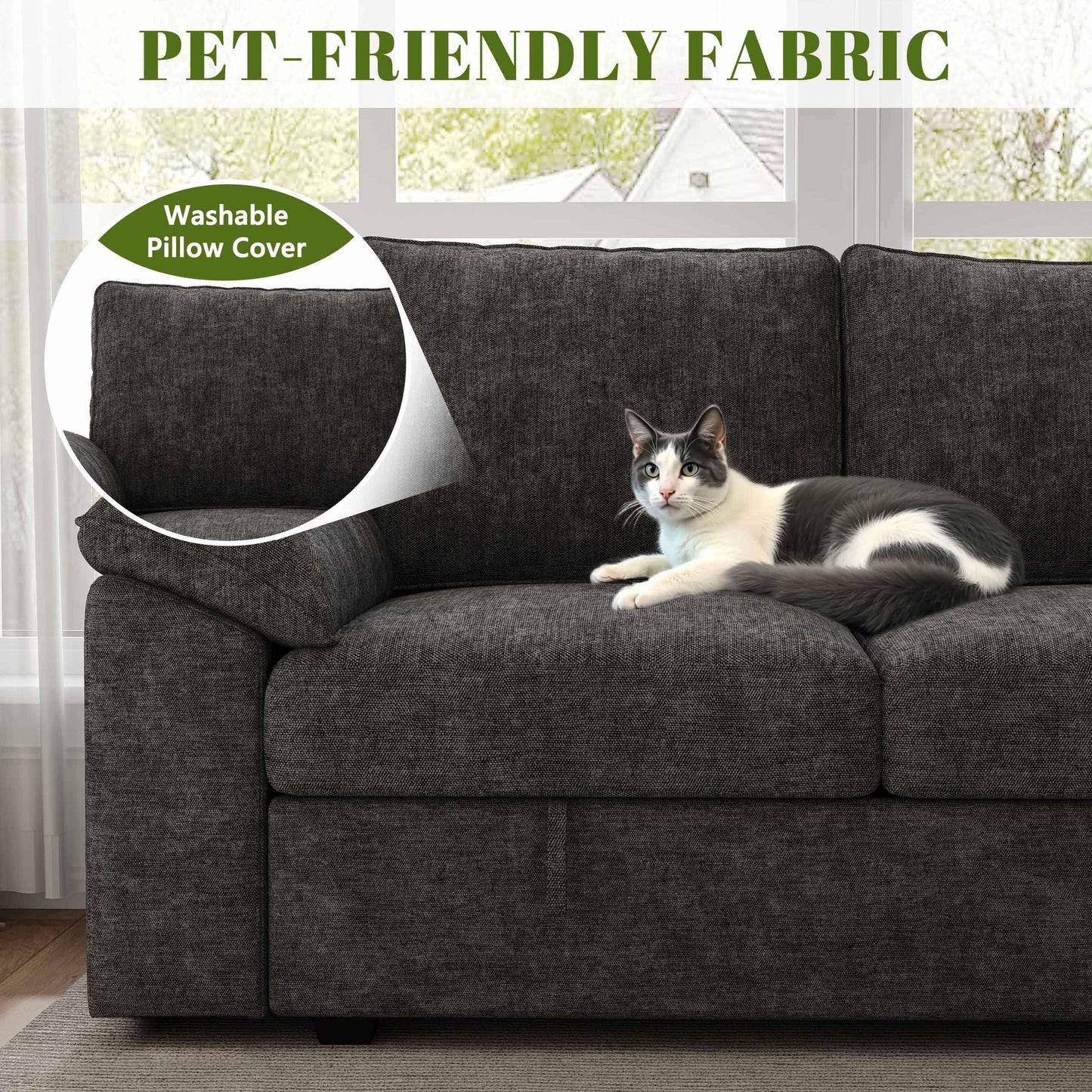 Sectional Sofa Sleeper with Pull Out Bed