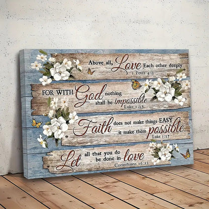 1 Piece Wood Frame Canvas Painting Christian Bible Verses