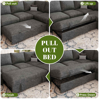 Sectional Sofa Sleeper with Pull Out Bed