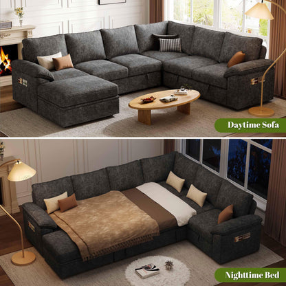 Sectional Sofa Sleeper with Pull Out Bed