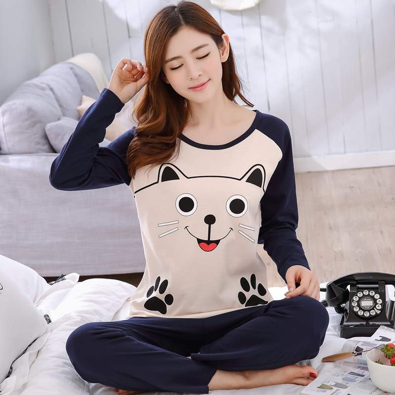 New spring, autumn and winter girls pajamas cartoon cute casual trousers long-sleeved home clothes suits one piece factory wholesale