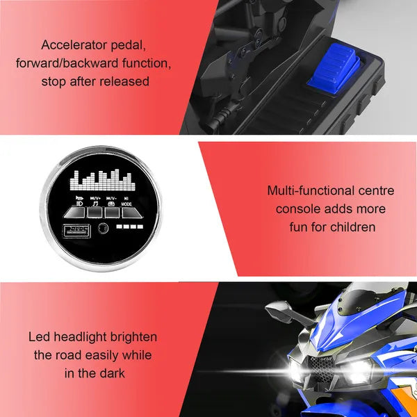 Kids Motorcycle For 3-6 Years 12V Electric Ride On