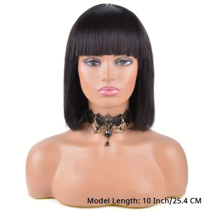 Brazilian Remy Short Hair, Black Human Hair Wig