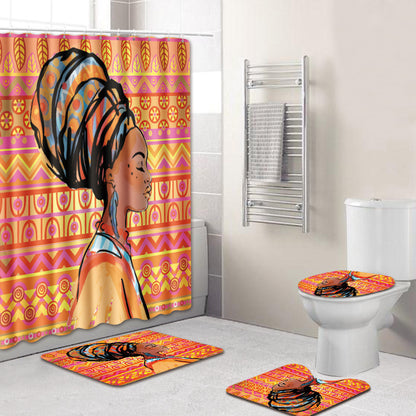 Shower curtain mat set