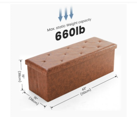 Foldable Storage Ottoman Bench