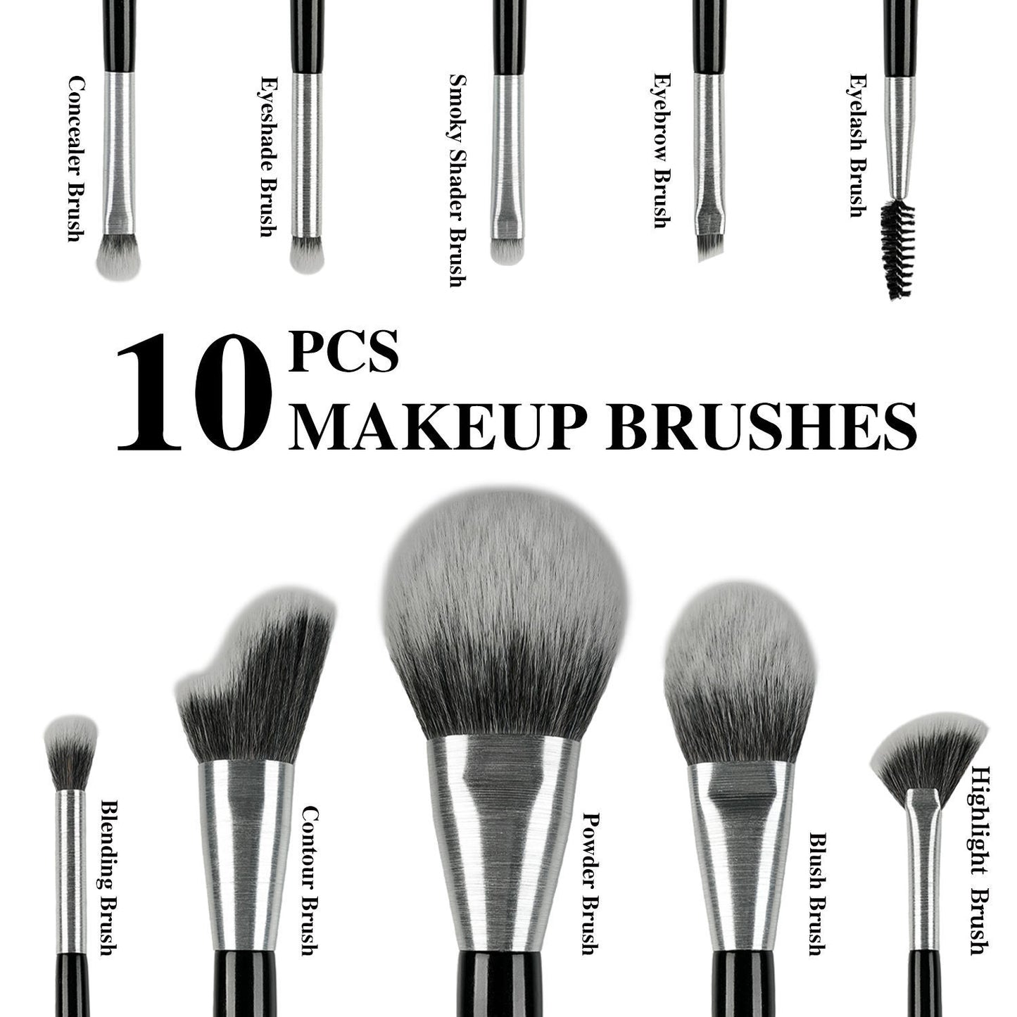 Makeup Brush Set Of 10