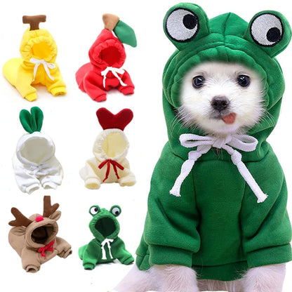 Dog Clothes For Small Dogs Hoodies Winter Warm Fleece Pet Clothing Costumes