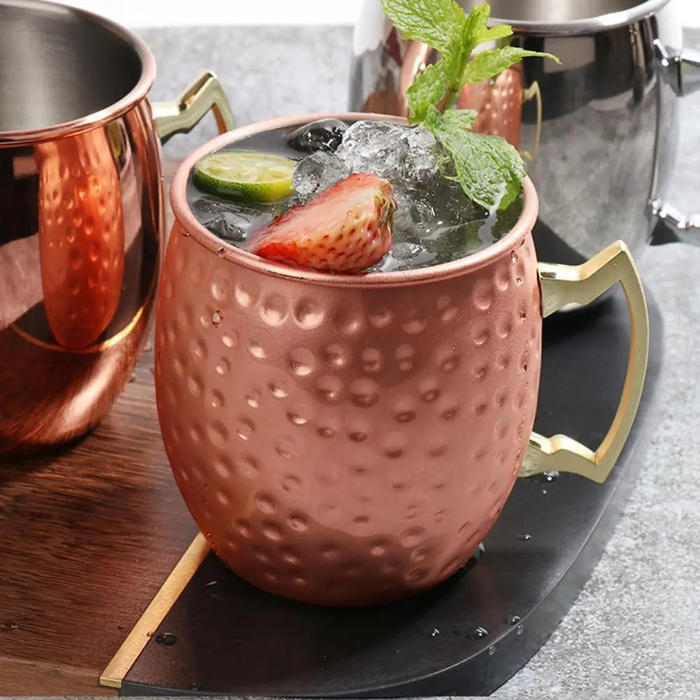 550ml Moscow Mule Copper Mug Handcrafted 304 Stainless Steel Cup Beer Cocktail Glass Coffee Cup Premium Gift For Drink Lovers