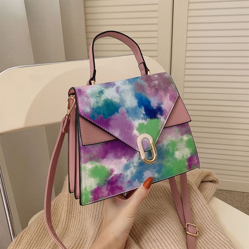Rainbow Graffiti Tie Dye Flap  Handbags Purse Women