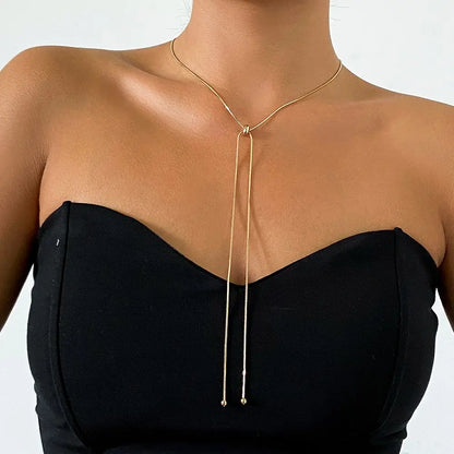 1 Pc Snake Copper Chain Choker Tassel Necklace
