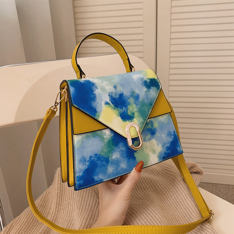 Rainbow Graffiti Tie Dye Flap  Handbags Purse Women