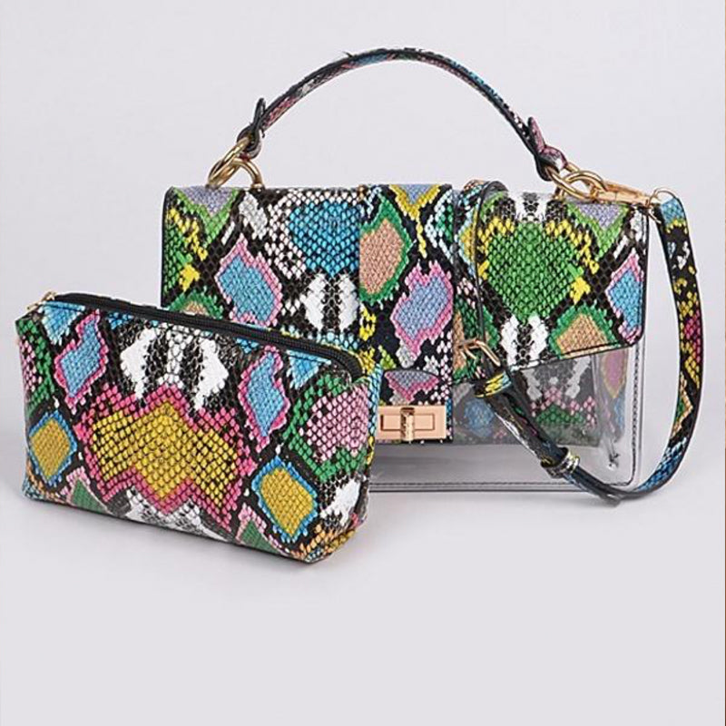 Round Bags Bling Money Purse Snakeskin