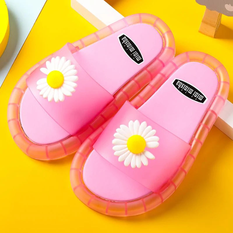 Kids Slippers Boys Girls Slippers Cute Cartoon Jelly Shoes Led Light Up Shoes Flower Girls Boys Sandals Boys Shoes Girls Shoes