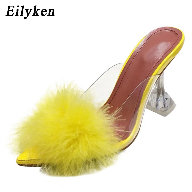 Women's Fashion Furry Slipper Heels