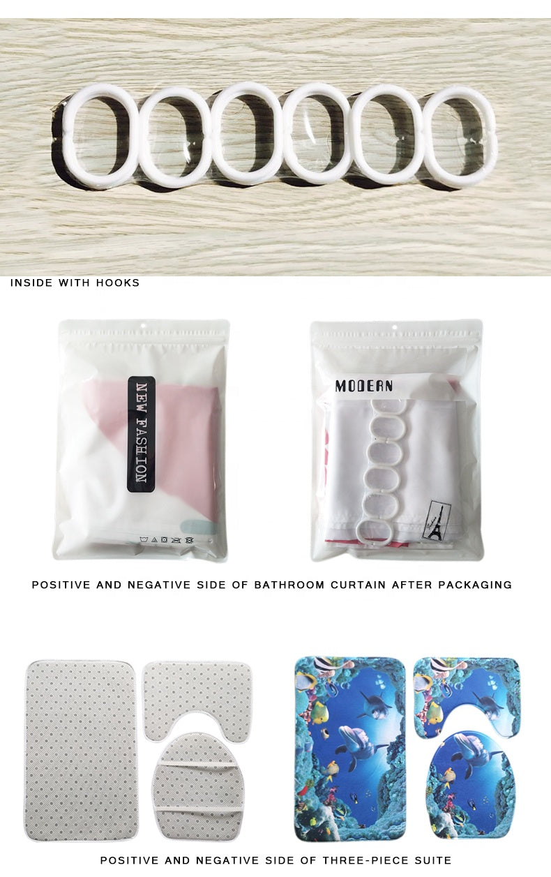 African American Customize Shower Curtain Sets 4 Pieces Bathroom Curtains