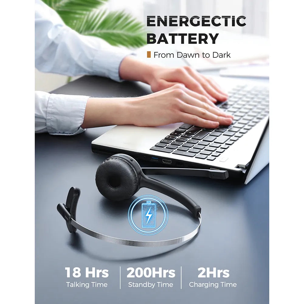 Wireless Headphones Bluetooth Headset With Mic Noise Canceling