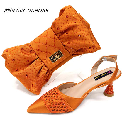 Luxury Fuchsia Handbag Set Slipper Matching Purse