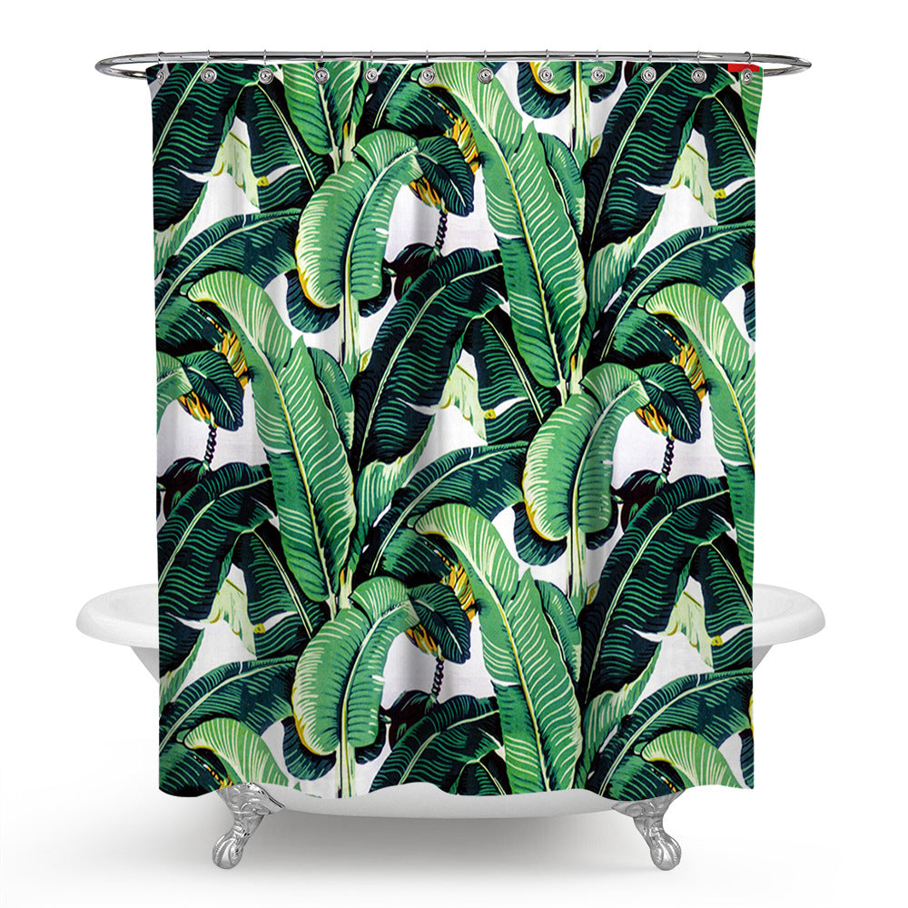 Shower Curtains Bathroom Tropical Leaves Plant