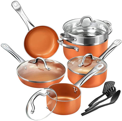 10pcs Aluminum Alloy Pots Cookware Sets